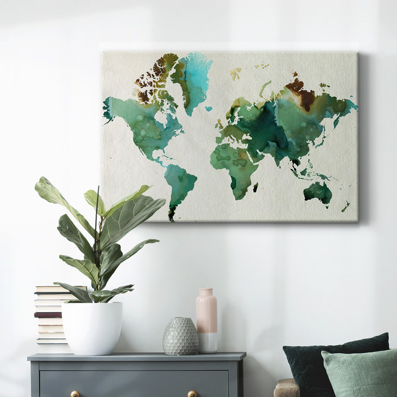 «Inky World», toile tendue avec châssis, H 12 po x l 18 po