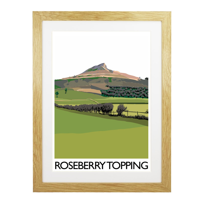 'Roseberry Topping 4' by Richard O'Neil - Print, 43.5 cm H x 33.5 cm W x 2.2 cm D, Oak Wood Frame