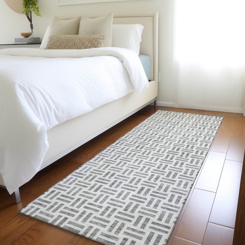 Premium Machine Washable Prisco Gray Rug, Runner 2'3" x 7'6"
