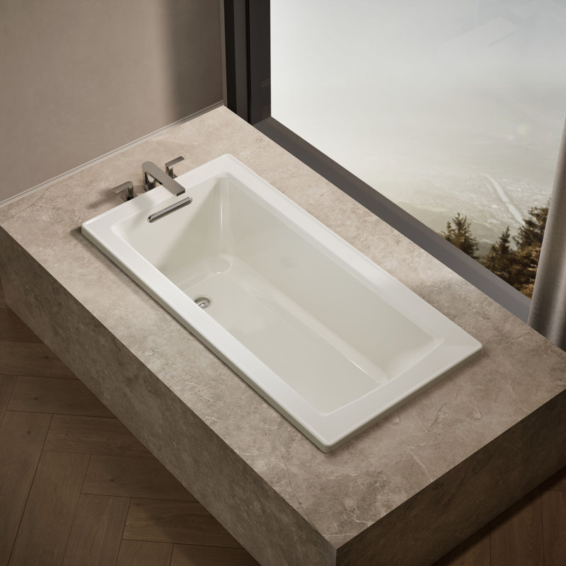 Archer 60" x 30" Drop-in Soaking Bathtub, Biscuit