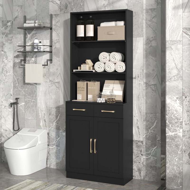 Armoire de rangement pour salle de bain, Noir