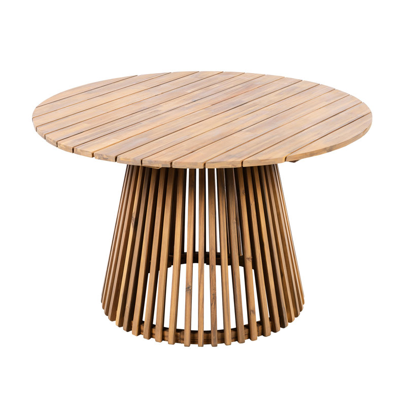 Finition de la table de salle à manger en bois de 47,38 pouces pour le jardin et la piscine Élégance naturelle, base stable, style harmonieux, conception simple, entretien facile
