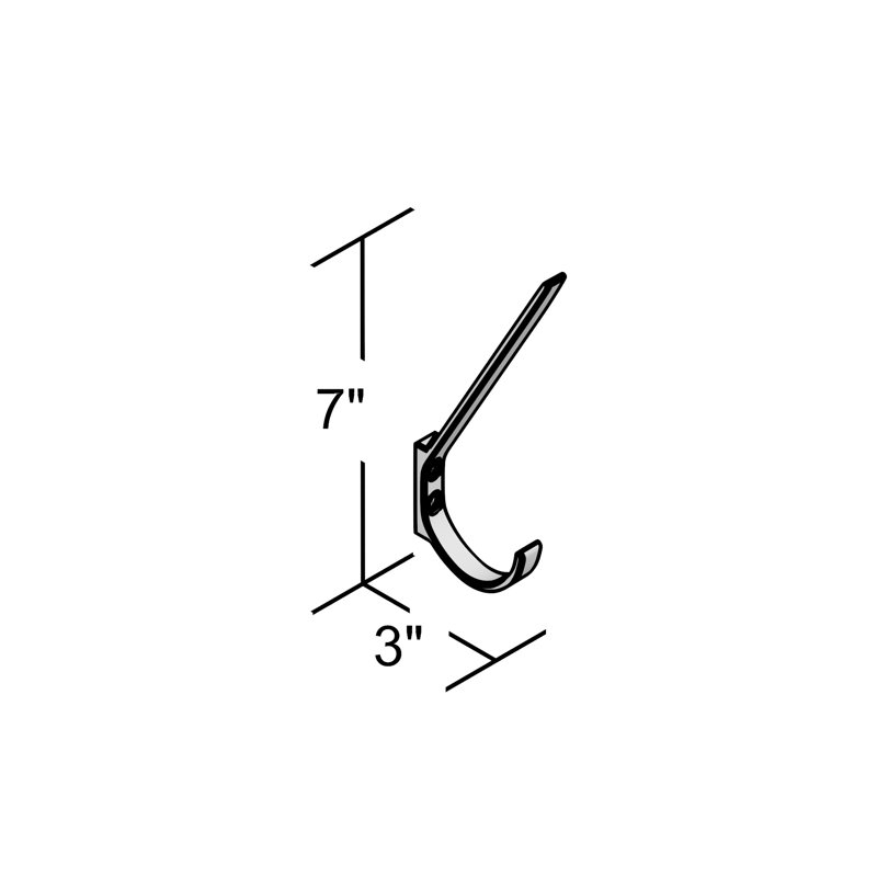Steel Wall Wall Hook, Polished Chrome