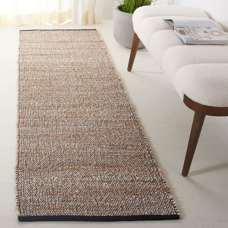 Natural Fiber Flat Weave Jute/Cotton Rug in Natural/Bleach, Runner 2'3" x 8'