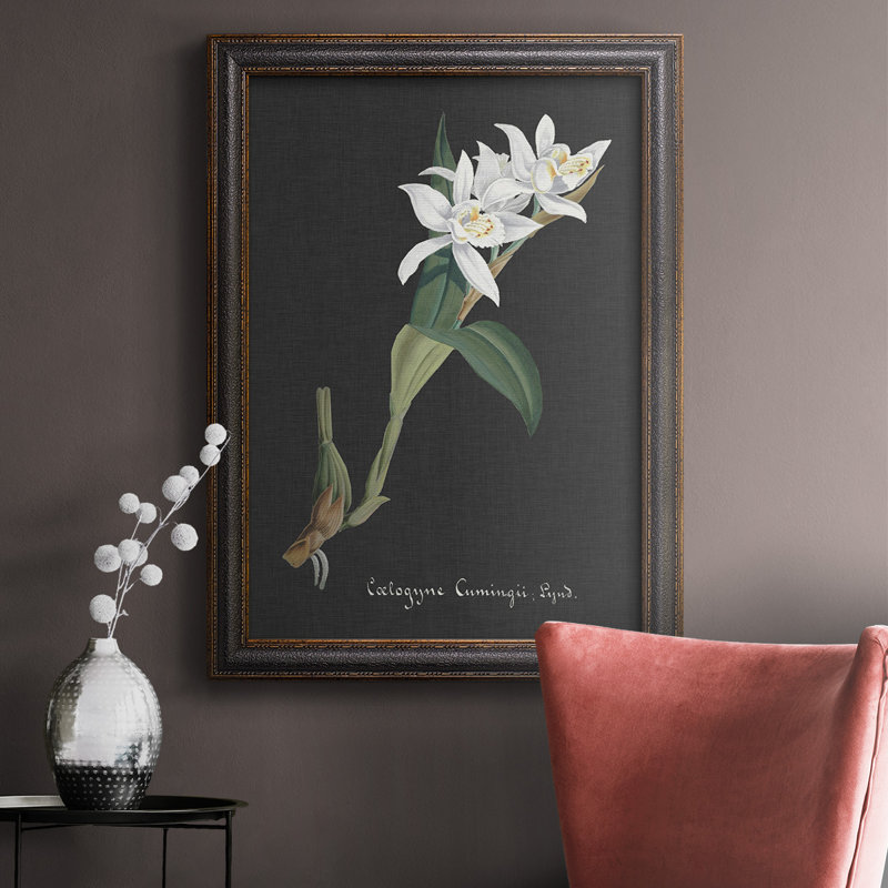 Orchidée sur ardoise III - reproduction d'art sur toile encadrée, H 36 po x l 24 po x P 2,5 po
