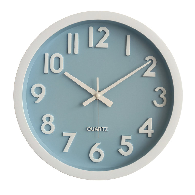 Horloge murale 10 po Hachi, Bleu / blanc