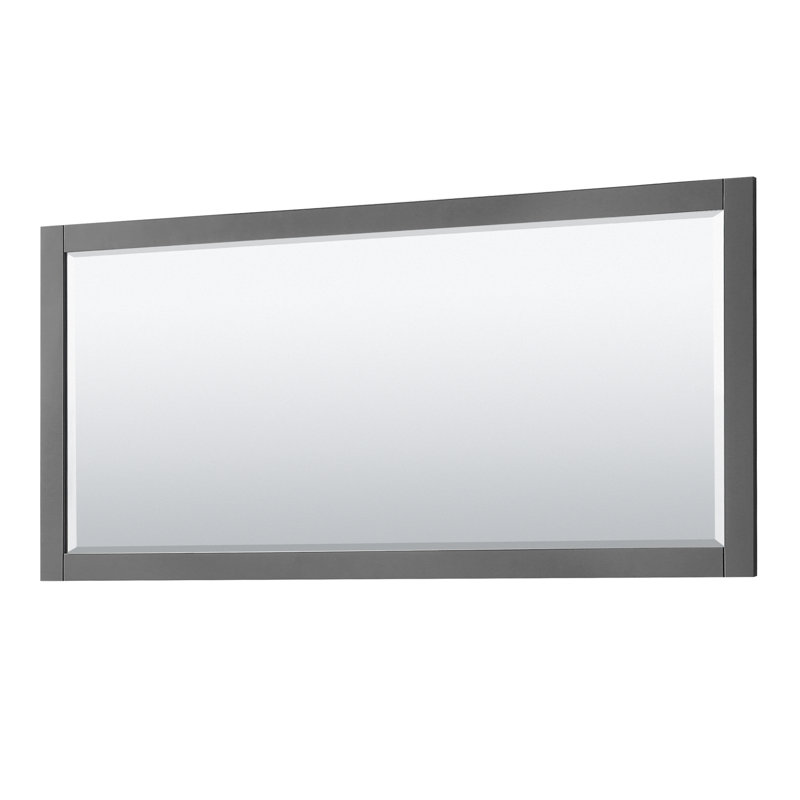 Base de meuble-lavabo double 71 po et miroir Avery seulement, Gris foncé / noir mat