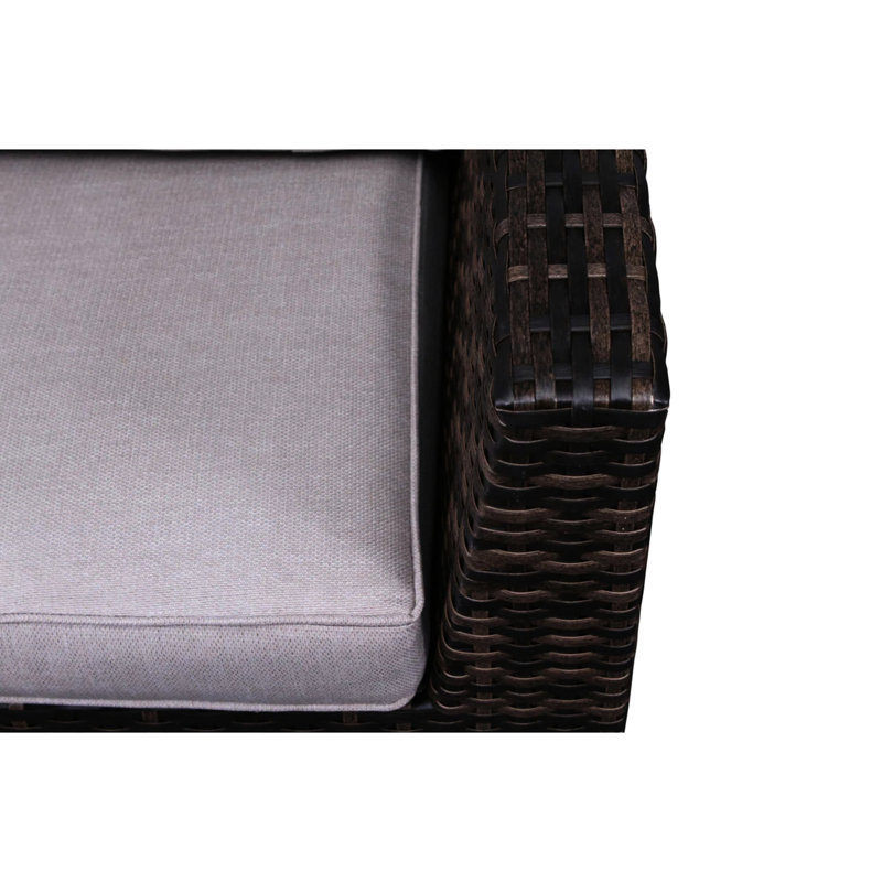 Canapé modulaire d'extérieur tissé à la main de 122 po pour terrasse, avec housses de coussin d'eau, Scratch