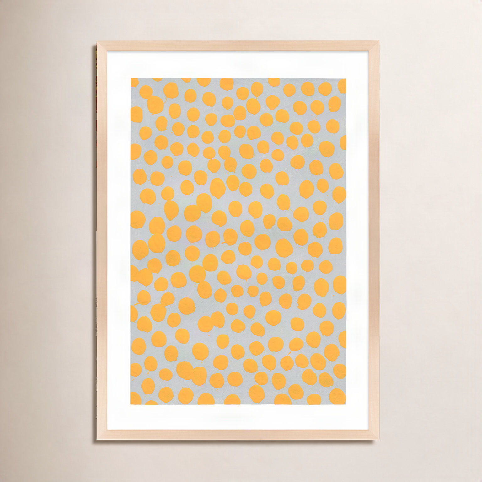 Saffron On Gray by Michela Sorrentino, 50" H x 35" W x 1.25" D, Brown
