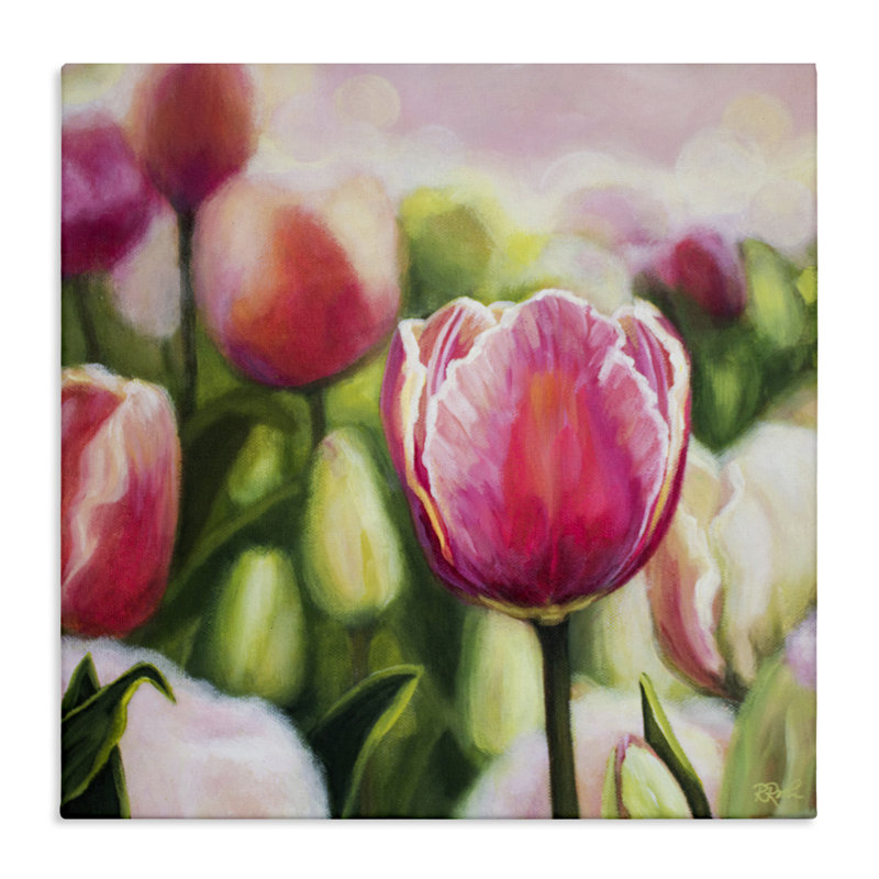 «Blooming Tulips Garden» par Raquel Roth, H 30 po x l 30 po