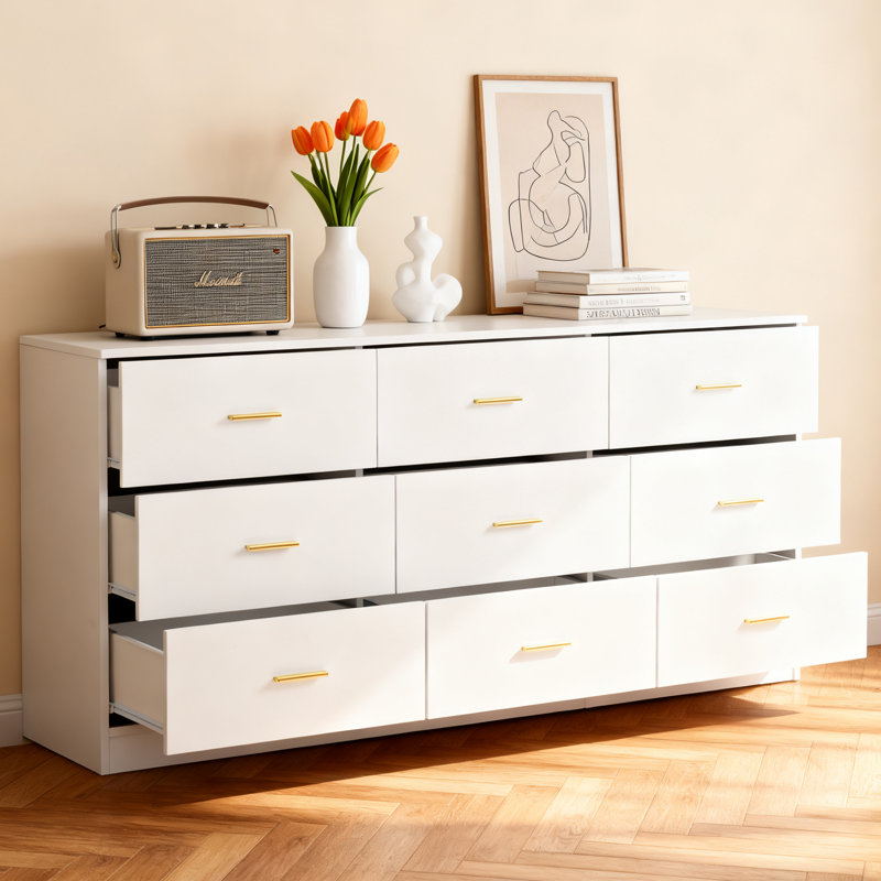 Commode d'appoint 9 tiroirs Kiote, Blanc