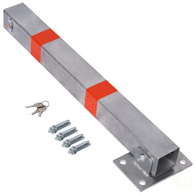 Parking Bollard,Pole Barrier With Lock ,Car Parking Protection Posts,Home Garage Street Decor ,Parking Barrier Square Gray