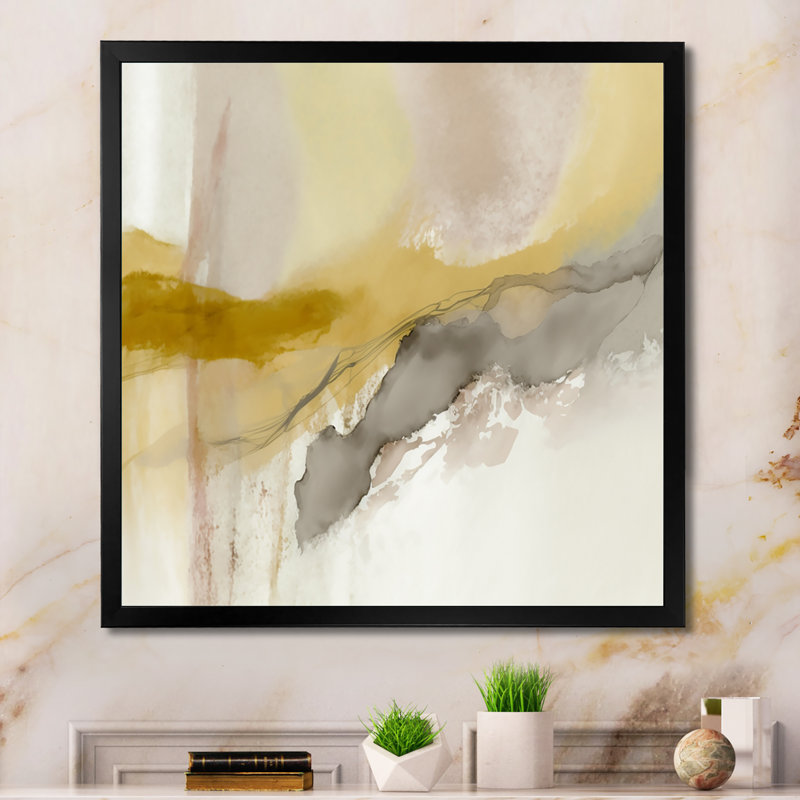 «Mustard Yellow Secrets V», reproduction sur toile, Impression noire sur toile encadrée, H 16 po x l 16 po x P 1 po