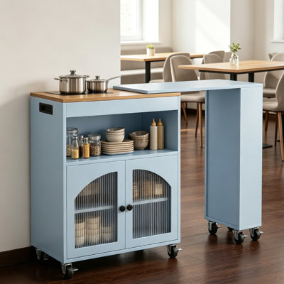 Kitchen Island with Open and Closed Storage Kitchen Cabinet, Modern Kitchen Prep Table, Dining Table, Bar Table for Kitchen and Dining Room