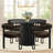 5-Piece Round Dining Set with Velvet Chairs-2099275670