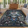 Goldene Machine Washable Area Rugs for Bedroom, Non-Slip Low Pile Carpet Floral Rugs for Living Room