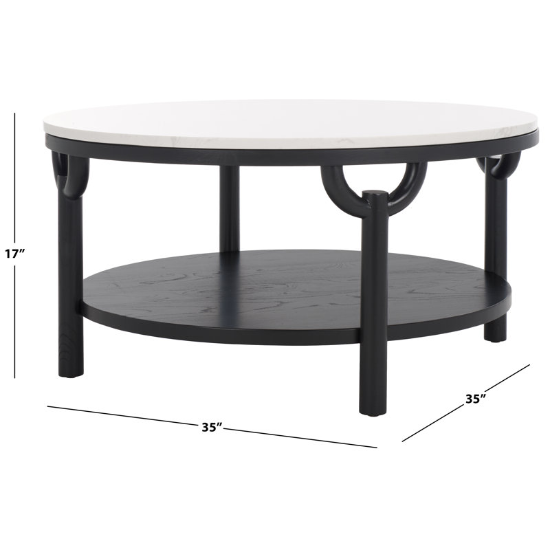 Puck Marble Coffee Table, Black