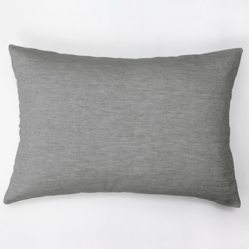 Darama Ash Grey Linen Sham, King, Gray