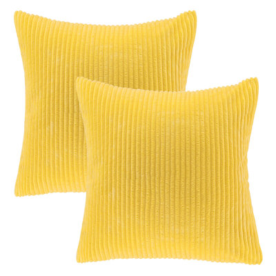 Housse de coussin rayé en velours côtelé, Housse de coussin décoratif texturée de couleur unie
