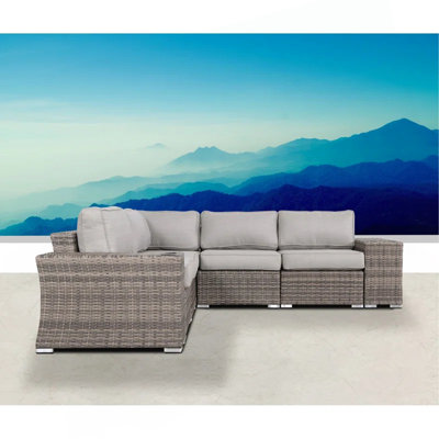 7-Piece Rattan Sectional Sofa Set With Cushions - Fully Assembled