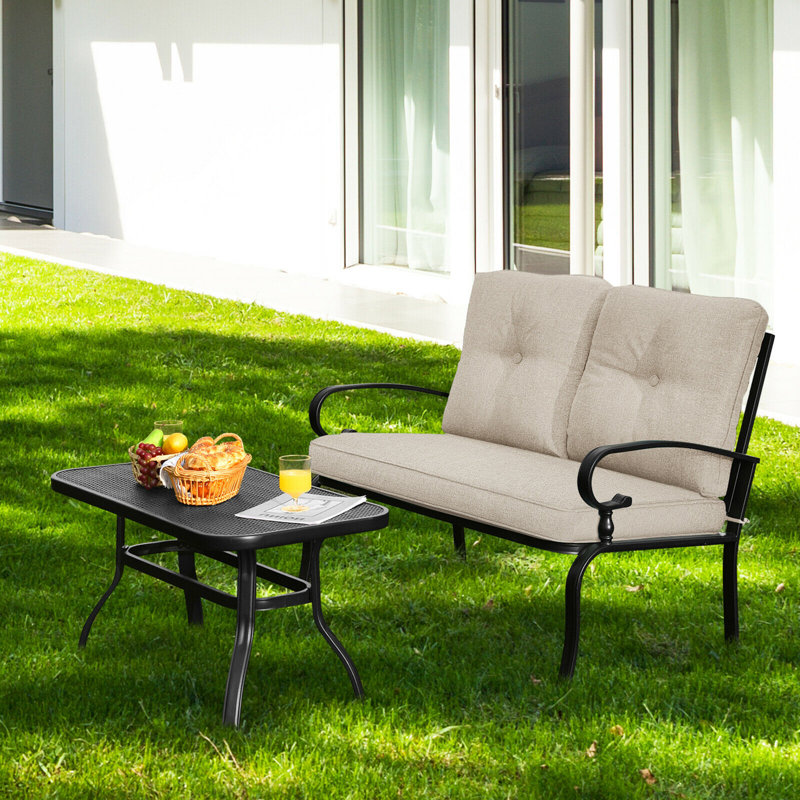Anthonyson 2 - Person Patio Conversation Set with Cushions, Beige