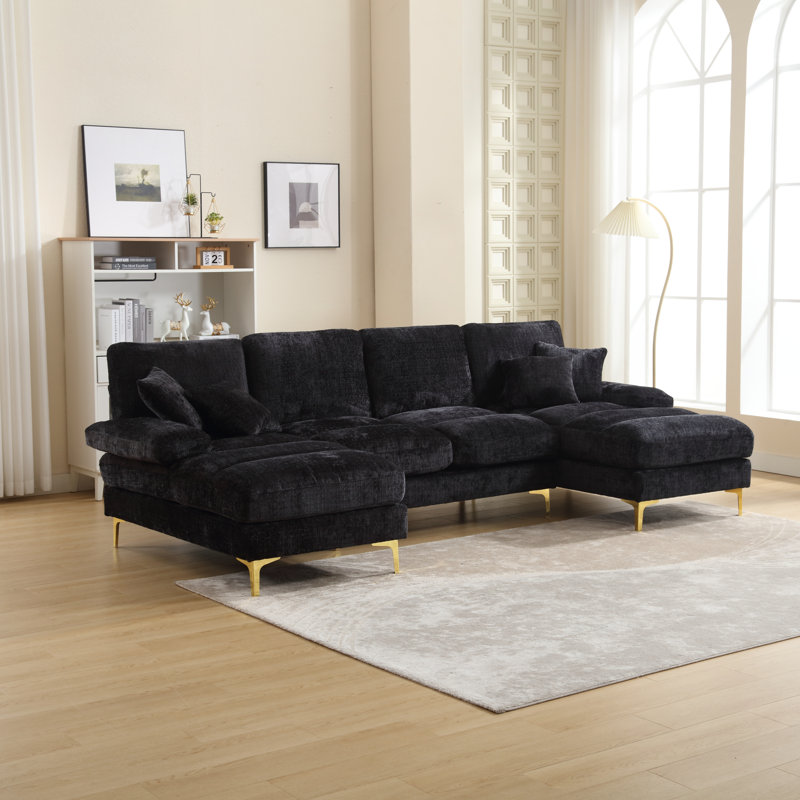 4 Seater Corner Sectional, Black