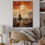 Cowboy chassant le coucher de soleil I - impression sur bois sans cadre-1816957558