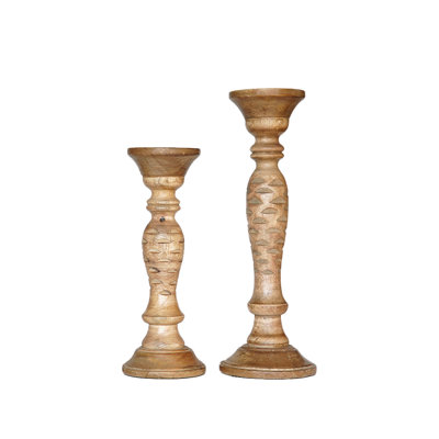 15'' H Wood Tabletop Pillar