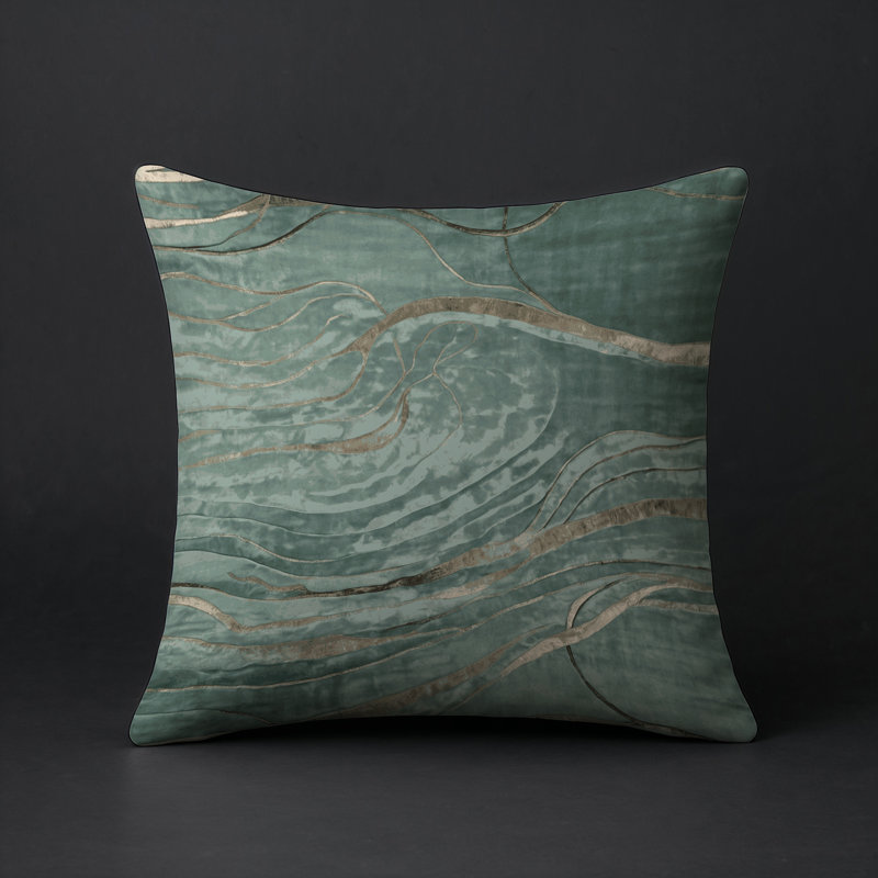 Coussin décoratif intérieur / extérieur bleu Modern Modern, Gris abstrait 19, Carré 20 po