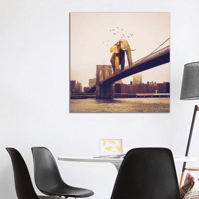Elephant Bridge Amble by Soaring Anchor Designs - Gallery-Wrapped Canvas Giclée on Canvas