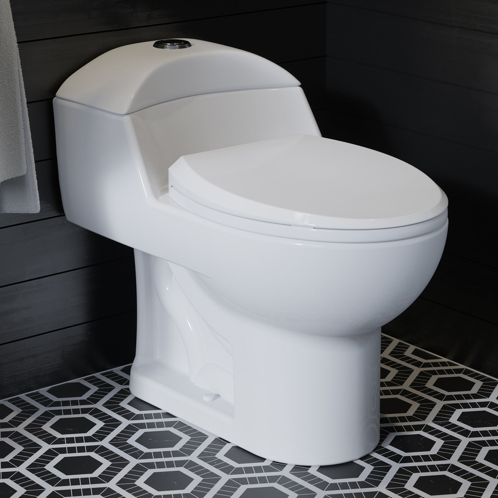 Château 1-Piece Dual-Flush Toilet, Cotton White