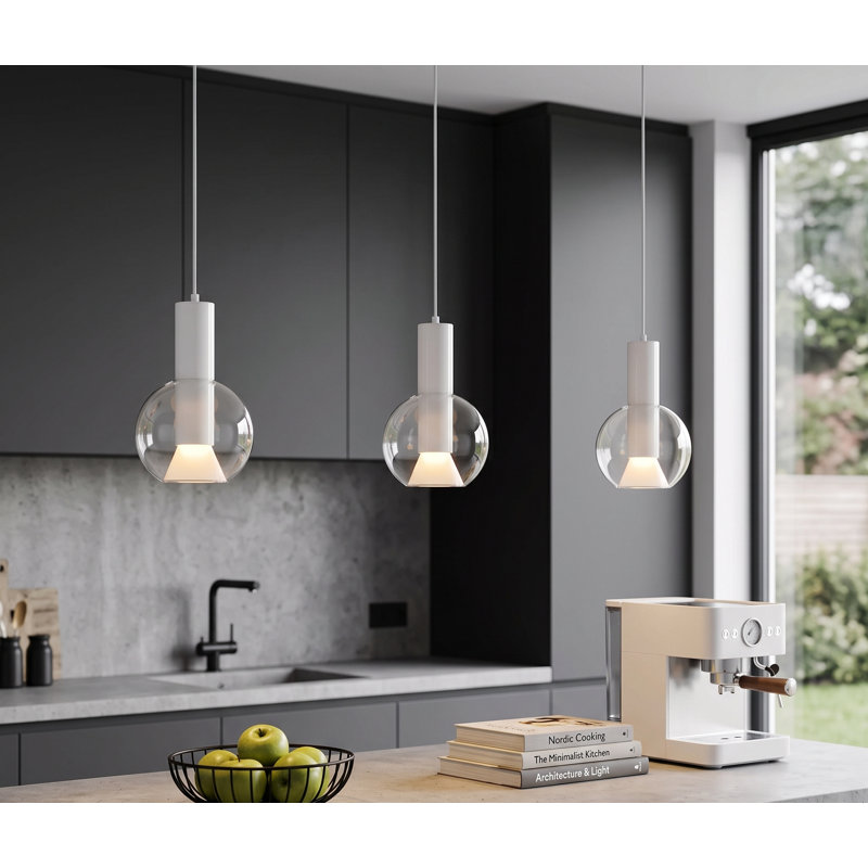 Luminaire suspendu en verre Rosson, Marbre