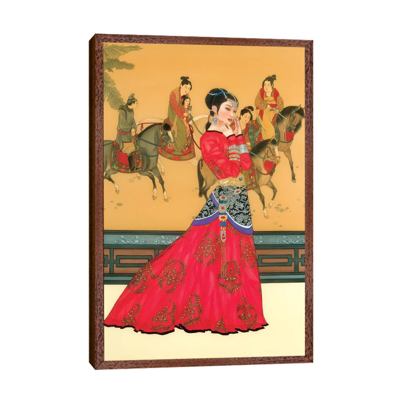 Li Wa - Painting on Canvas, 66.04 cm H x 45.72 cm W, Classic Brown Wood Framed