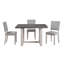 Ensemble de salle à manger style transitionnel 5 pièces Chaises rembourrées en tissu gris-91495023