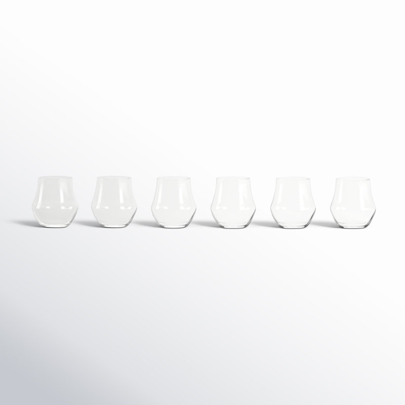 Tuscan Region Clear Crystal Stemless Wine Glass Set
