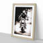 Motorbike Rider in Sepia in Abstract - Picture Frame Painting Print-55725120-55725121