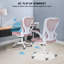 Swivel Office Chair With Lumbar Support, Adjustable Fabric Computer Chair With Flip-Up Armrest-455246723