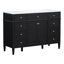 Meuble-lavabo autoportant de 122 cm (48 po) avec comptoir en composite, 6 tiroirs et 2 portes à fermeture amortie, noir-1790724781-1790724782