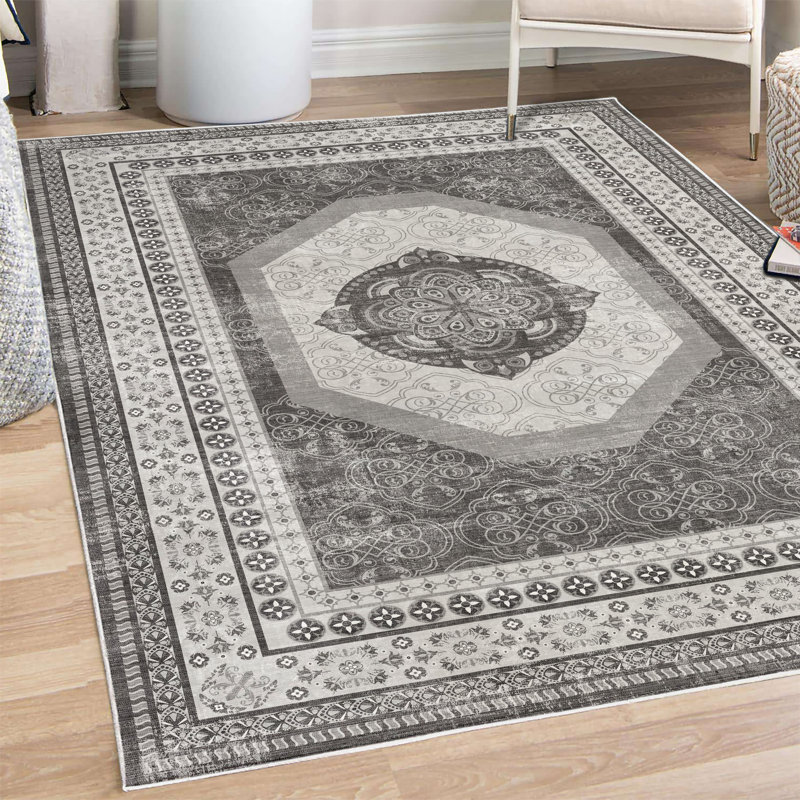 Tapis décoratif à longues fibres Jermond, Rectangle 4 pi x 5 pi 5 po