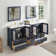 Arroyos 72'' Double Bathroom Vanity with Ceramic Top with Mirror