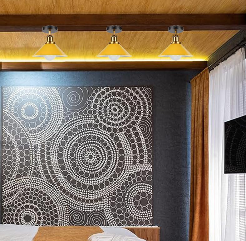 Semi Flush Mount, Yellow