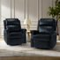 Ensemble de 2 fauteuils inclinables standards pivotants en cuir véritable Inglenook