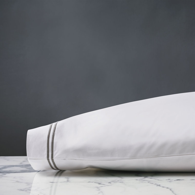 Enzo Egyptian Cotton Percale, Dove, Standard Pillowcase