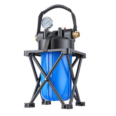 RV Water Filter System, 0.5-Micron Premium RV Water Filtration System Replacement with Cartridge and Mounting Bracket for RVs & Campers, Reduces Sediment, Chlorine, Heavy Metals, Odors and More