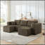 Canapé d'angle modulaire compact, canapé compacté en velours côtelé au style minimaliste moderne, canapé modulaire confortable et peu encombrant - Brun-404819582