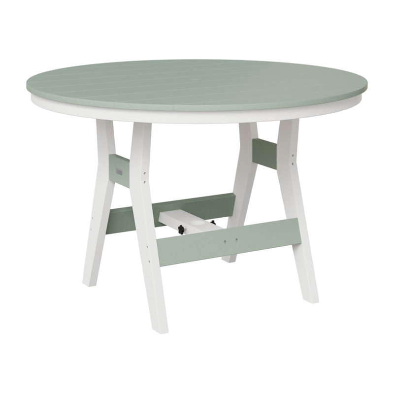 Table de salle à manger ronde 48 po Berlin Gardens Harbor, Écume de mer / blanc, H 30,37 po x l 48 po x P 48 po