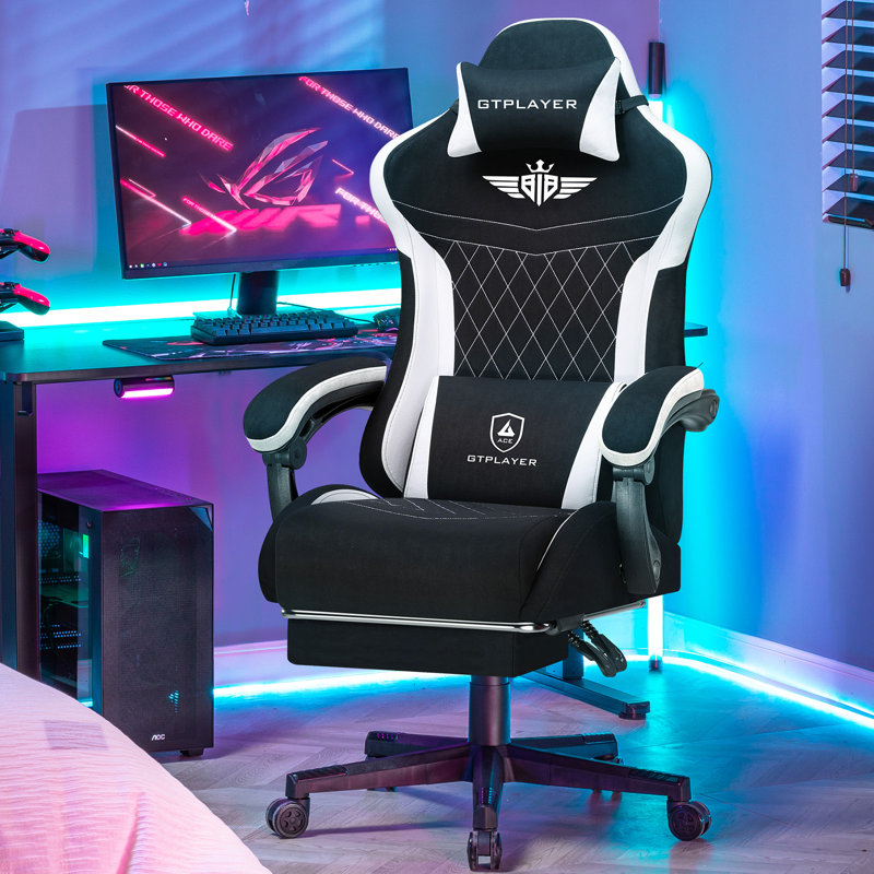 Metro Lane Adjustable Swiveling PC & Racing Game Chair, Black