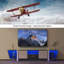 Biplane-Inspired LED TV Stand With Large Storage And Remote Control, Multiple Modes Changing Lights, And Power Cord