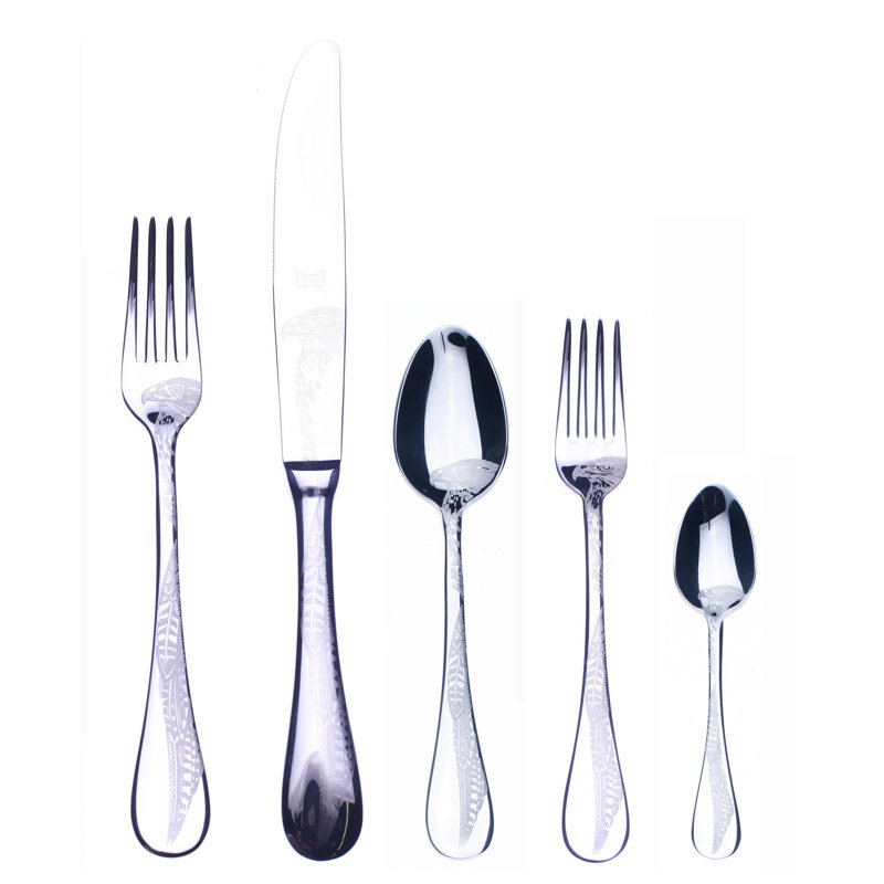 Ensemble de couverts Caccia - 5 pièces - Acier inoxydable, Argent argent