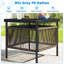 Square Iron Outdoor with Umbrella Hole Side Table - 56 cm W 56 cm D